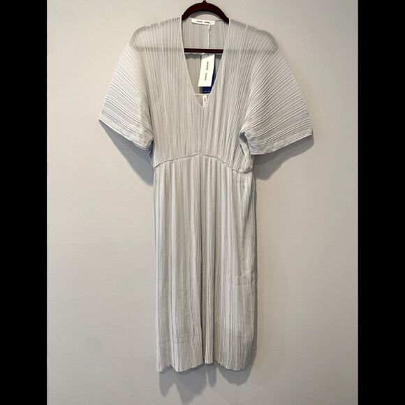 Samsoe Samsoe andine smoked elbow sleeve midi dress size M - Picture 4 of 9